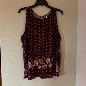Xhilaration - Burgundy Tank- XL